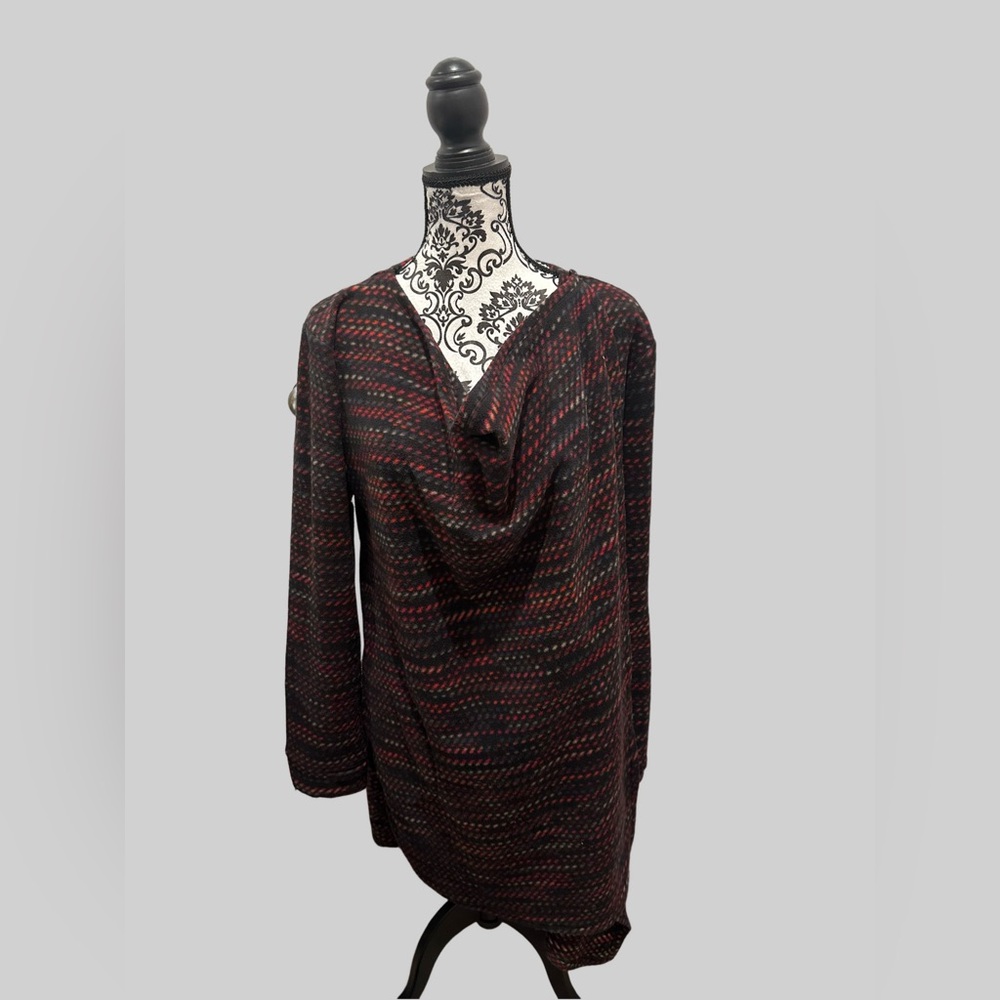 Elegant Women's Sweater WRAP  Black and Red L - Picture 2 of 10